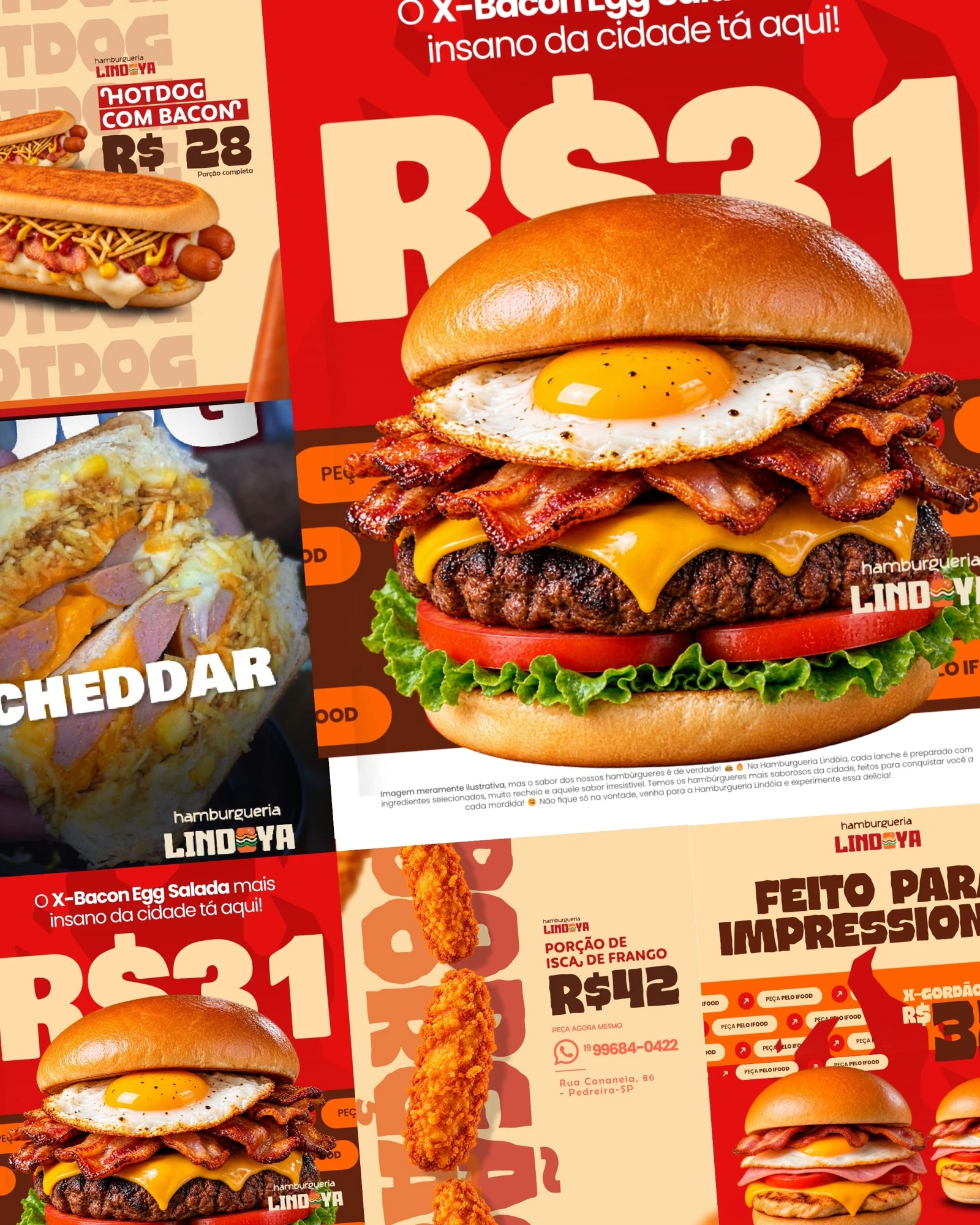 Capa original de social media para hamburgueria