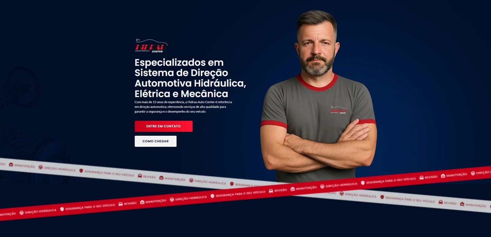 Captura do site do projeto de SEO: oficina de direção automotiva